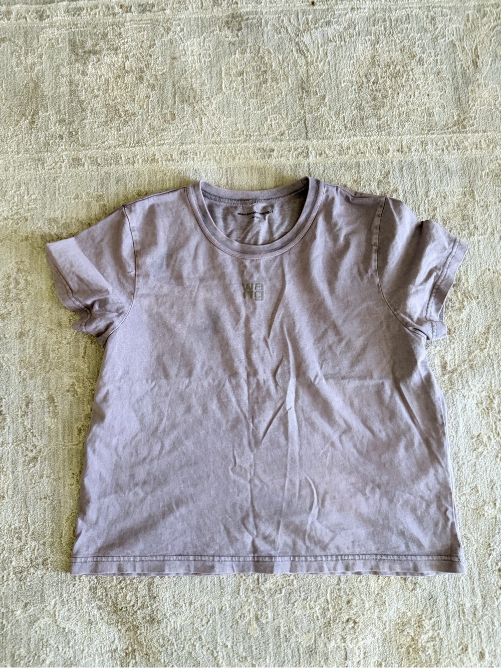 Alexander Wang Lilac Logo Crewneck Tee